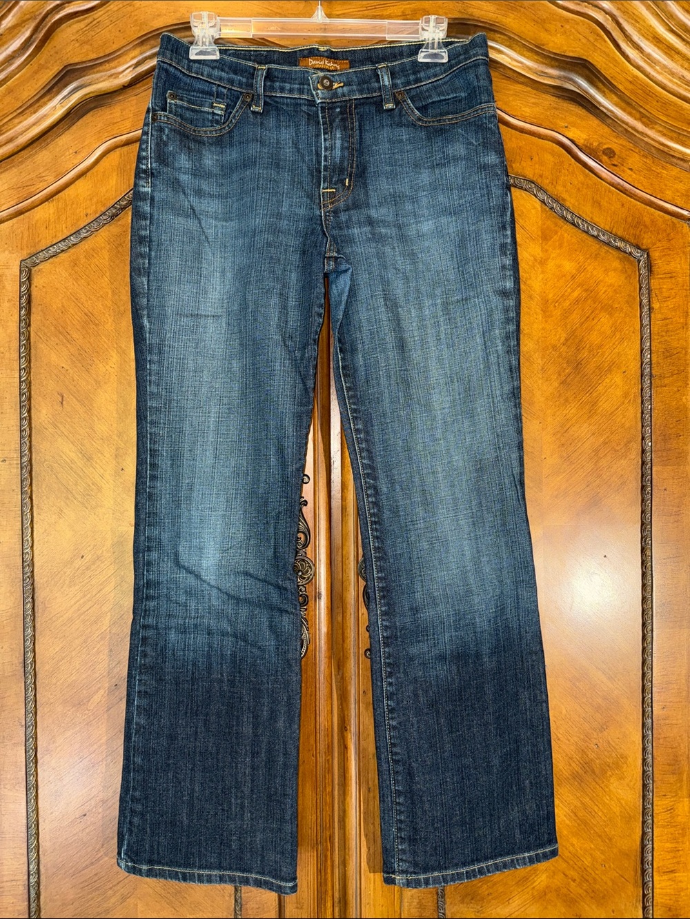 David Kahn Women's Boot Cut Jeans in Dark Blue Wash